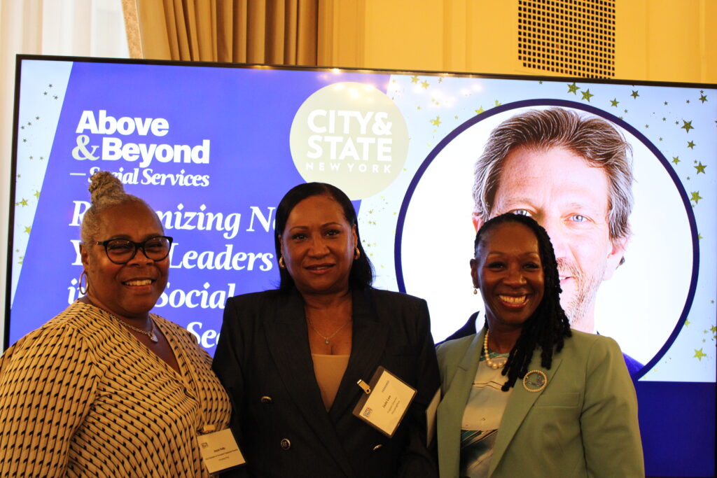 At the City&State Above and Beyond Social Services awards. Left to right Joyce Kelly, Jade Lee, Karen Ford.